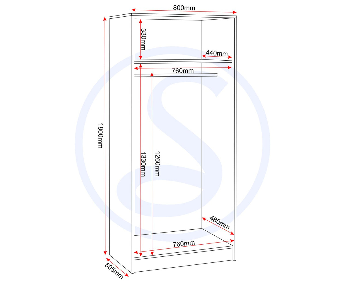 Malvern 2 Door Wardrobe - Urban Snow