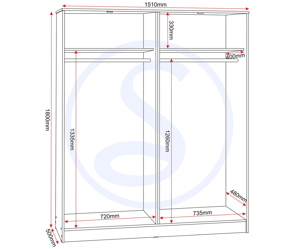 Malvern 4 Door Wardrobe - Urban Snow