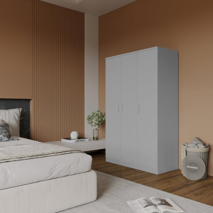 Dakota 3 Door Wardrobe - Light Grey