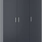 Dakota 3 Door Wardrobe - Dark Grey