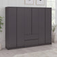 Malvern 6 Door 2 Drawer Wardrobe - Grey