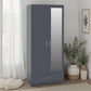 Dakota 2 Door 1 Drawer Mirrored Wardrobe - Dark Grey