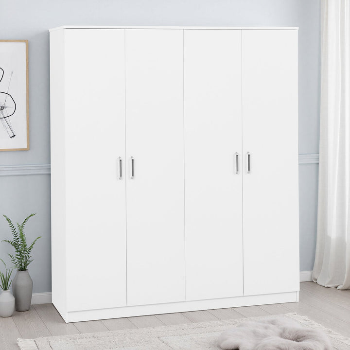 Dakota 4 Door Wardrobe - White