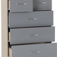 Nevada 3+2 Drawer Chest - Grey Gloss/Light Oak Effect Veneer