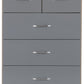 Nevada 3+2 Drawer Chest - Grey Gloss/Light Oak Effect Veneer