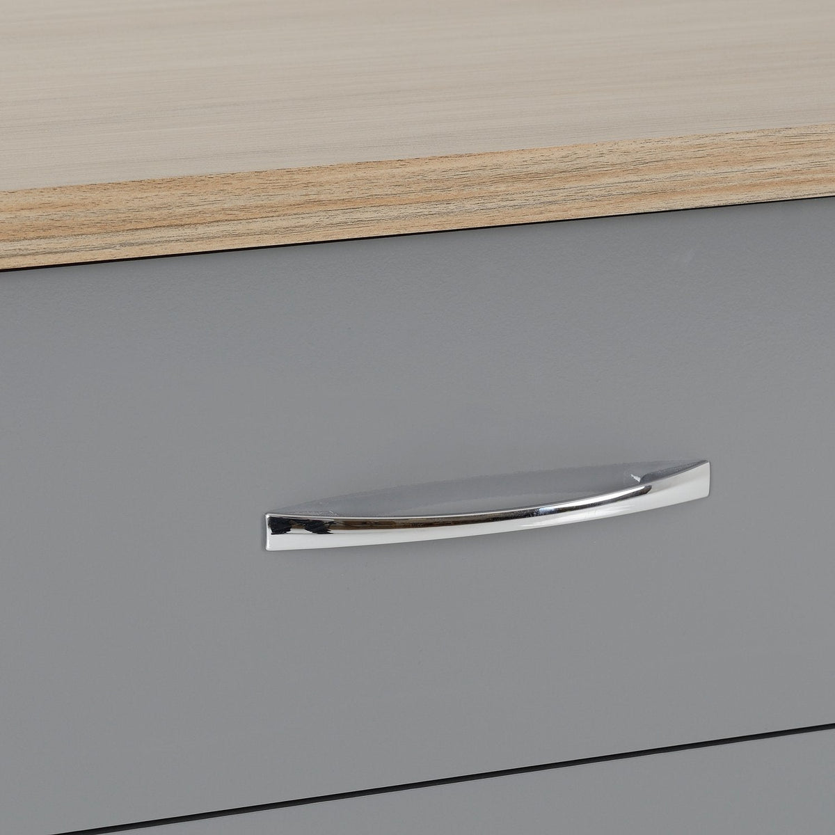 Nevada 3 Drawer Chest - Grey Gloss/Light Oak Effect Veneer