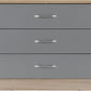 Nevada 3 Drawer Chest - Grey Gloss/Light Oak Effect Veneer