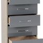 Nevada 5 Drawer Narrow Chest - Grey Gloss/Light Oak Effect Veneer