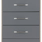 Nevada 5 Drawer Narrow Chest - Grey Gloss/Light Oak Effect Veneer