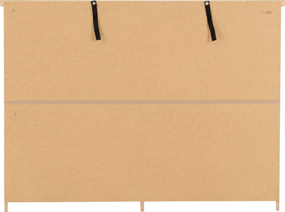 Nevada 6 Drawer Chest - Grey Gloss/Light Oak Effect Veneer