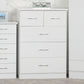 Nevada 3+2 Drawer Chest - White Gloss