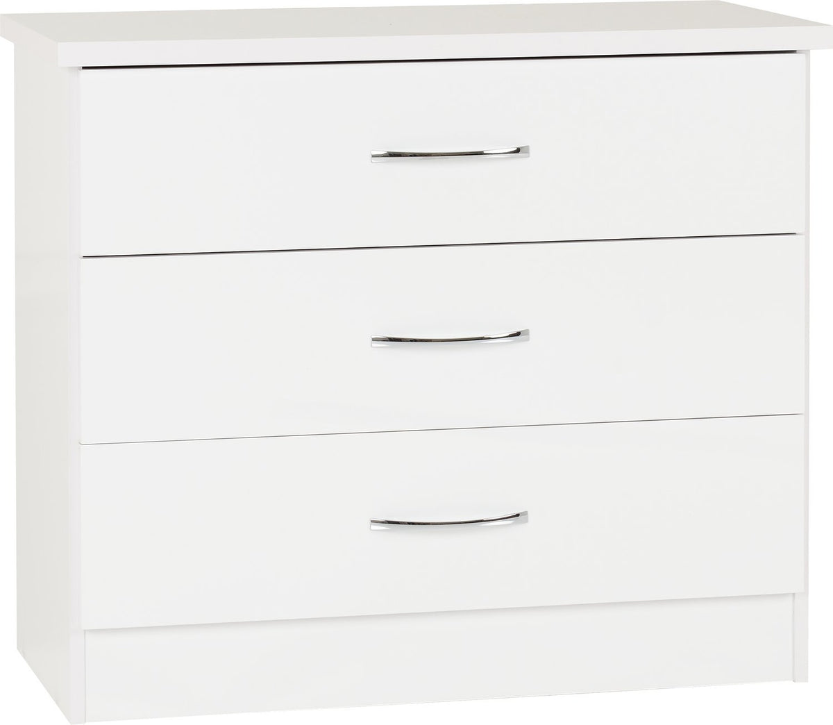 Nevada 3 Drawer Chest - White Gloss