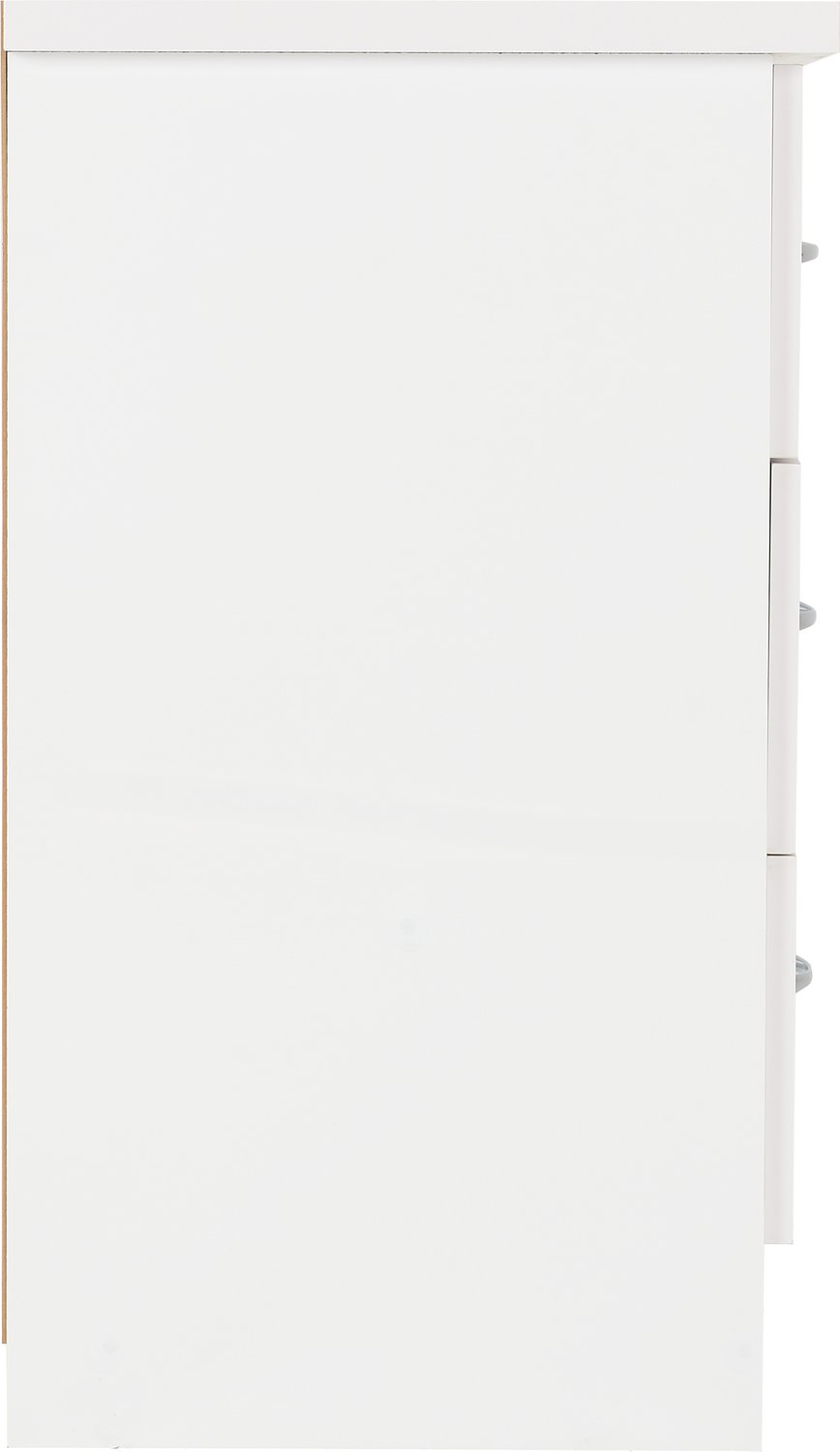 Nevada 3 Drawer Chest - White Gloss