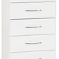 Nevada 5 Drawer Narrow Chest - White Gloss
