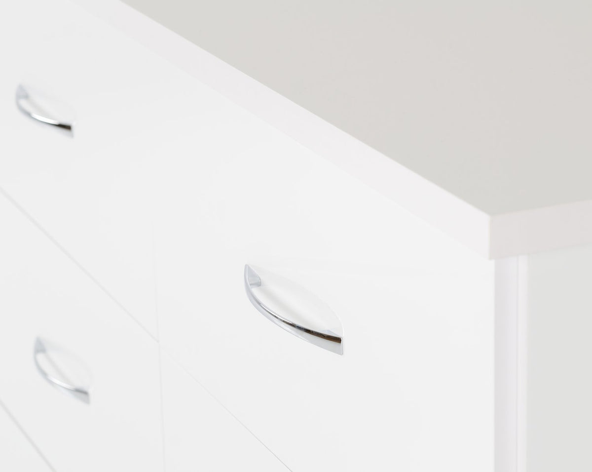 Nevada 6 Drawer Chest - White Gloss