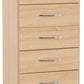 Nevada 5 Drawer Narrow Chest - Sonoma Oak Effect