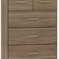 Nevada 3+2 Drawer Chest - Rustic Oak Effect