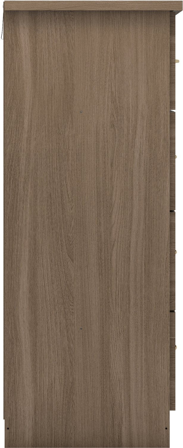 Nevada 3+2 Drawer Chest - Rustic Oak Effect