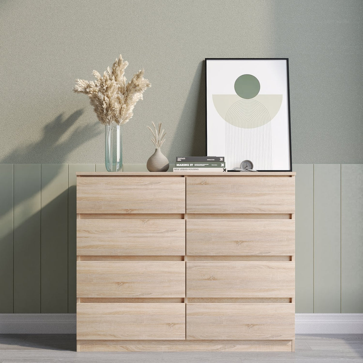 Malvern 8 Drawer Chest - Sonoma Oak Effect