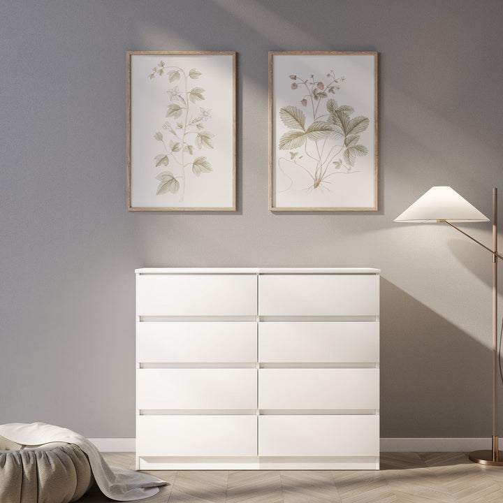 Malvern 8 Drawer Chest - White
