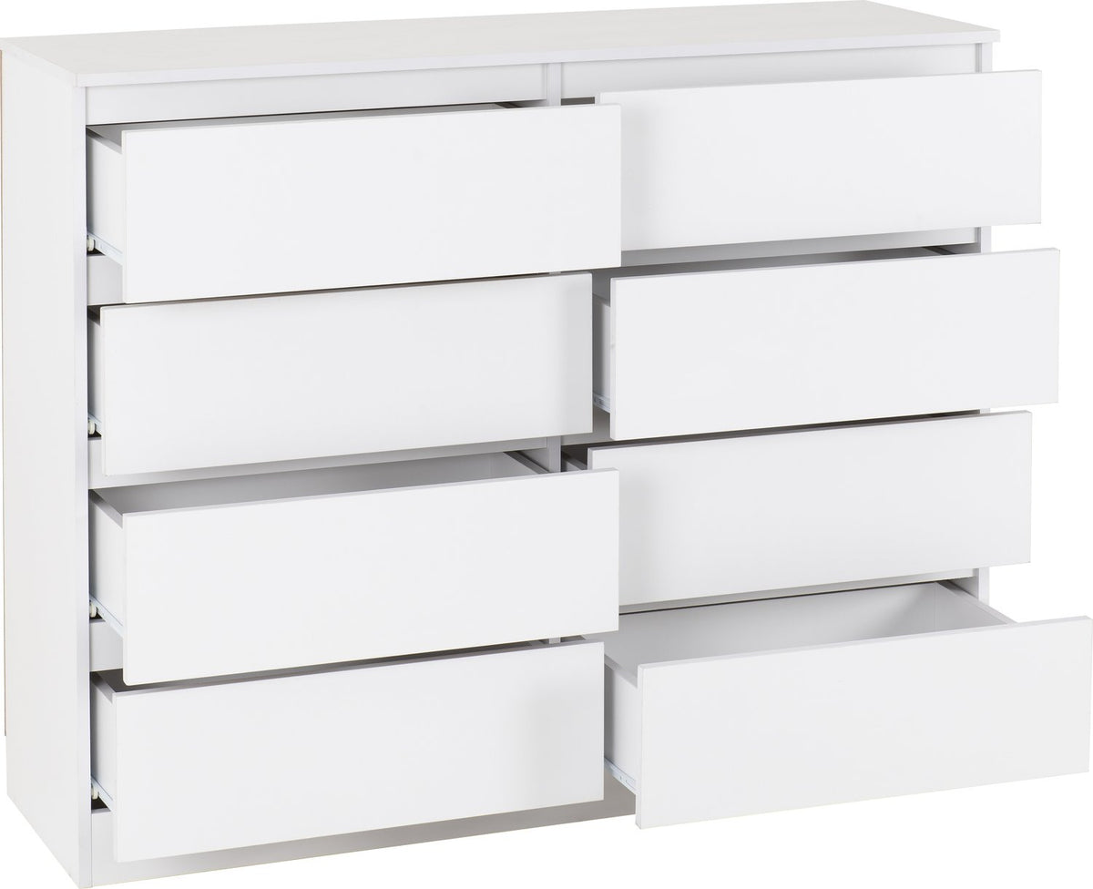Malvern 8 Drawer Chest - White