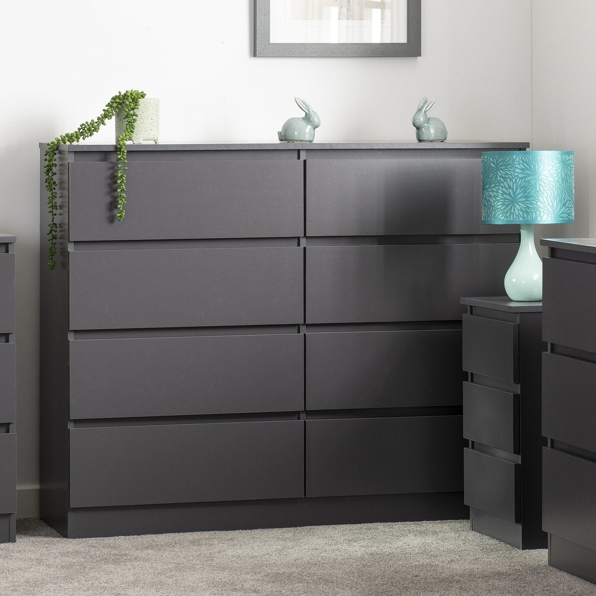 Malvern 8 Drawer Chest - Grey