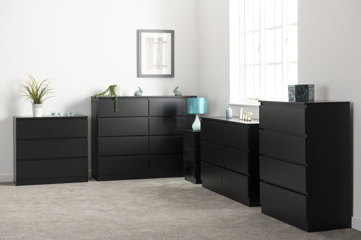 Malvern 8 Drawer Chest - Black