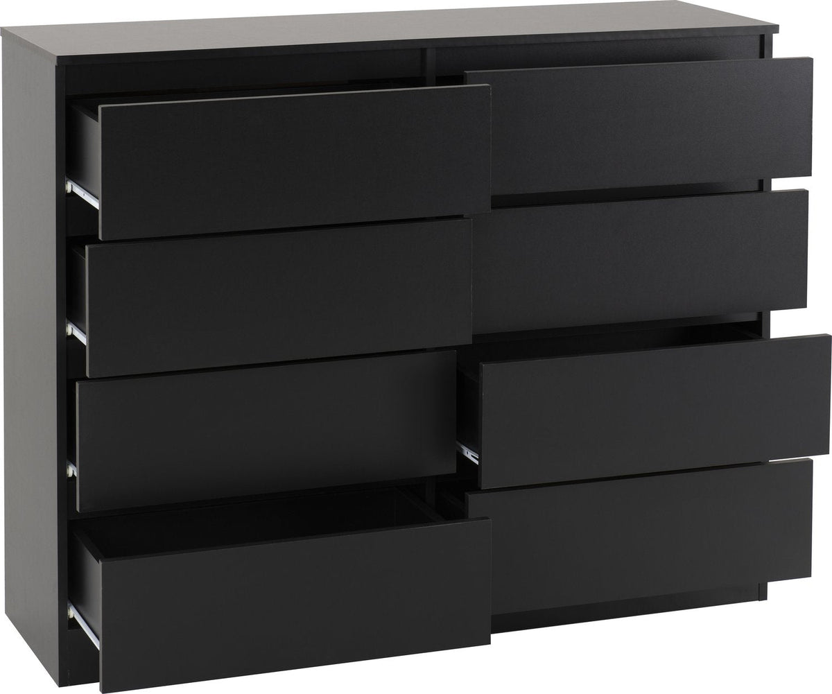 Malvern 8 Drawer Chest - Black