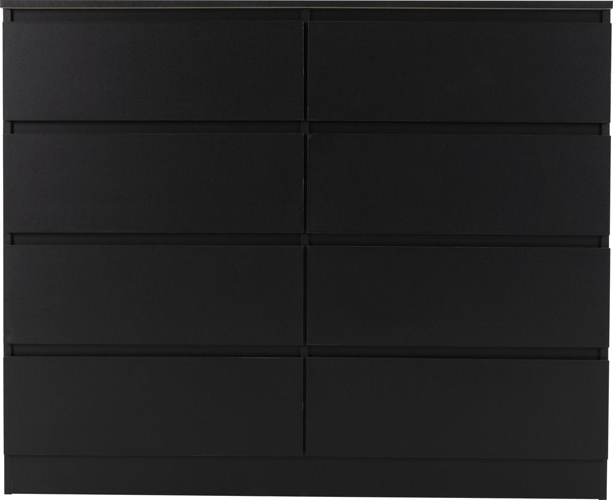 Malvern 8 Drawer Chest - Black