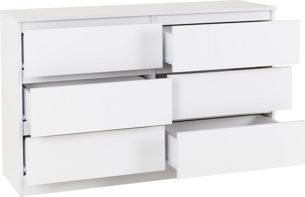 Malvern 6 Drawer Chest - White