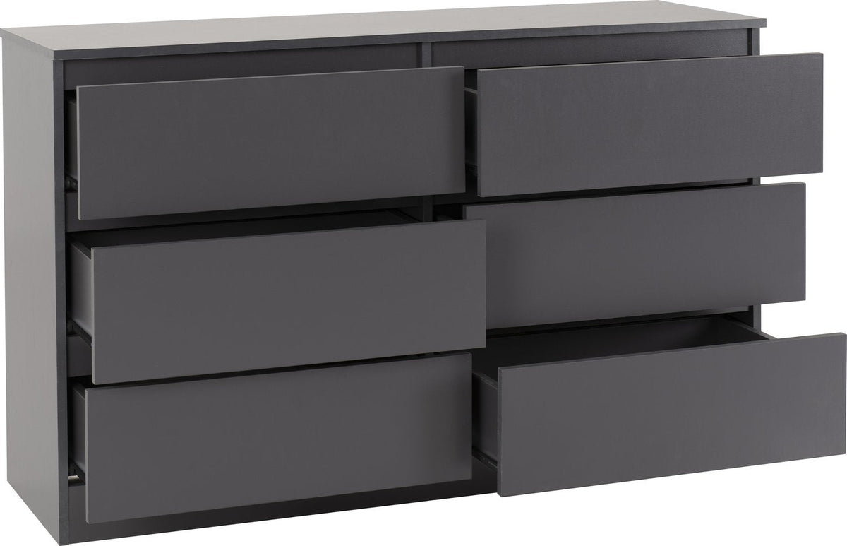 Malvern 6 Drawer Chest - Grey