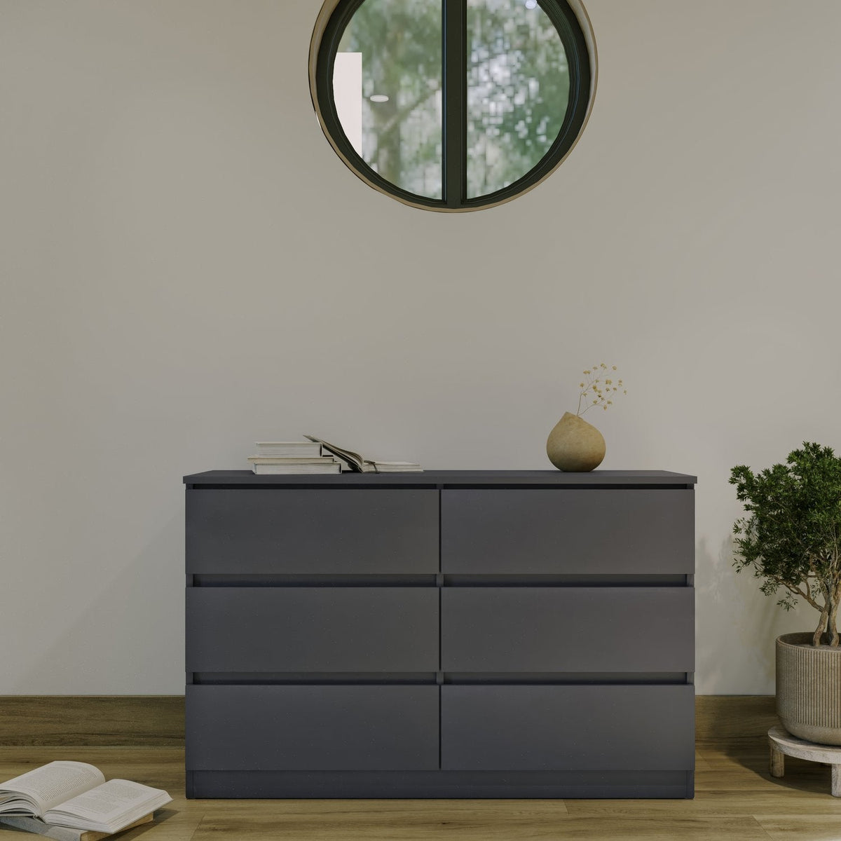 Malvern 6 Drawer Chest - Grey