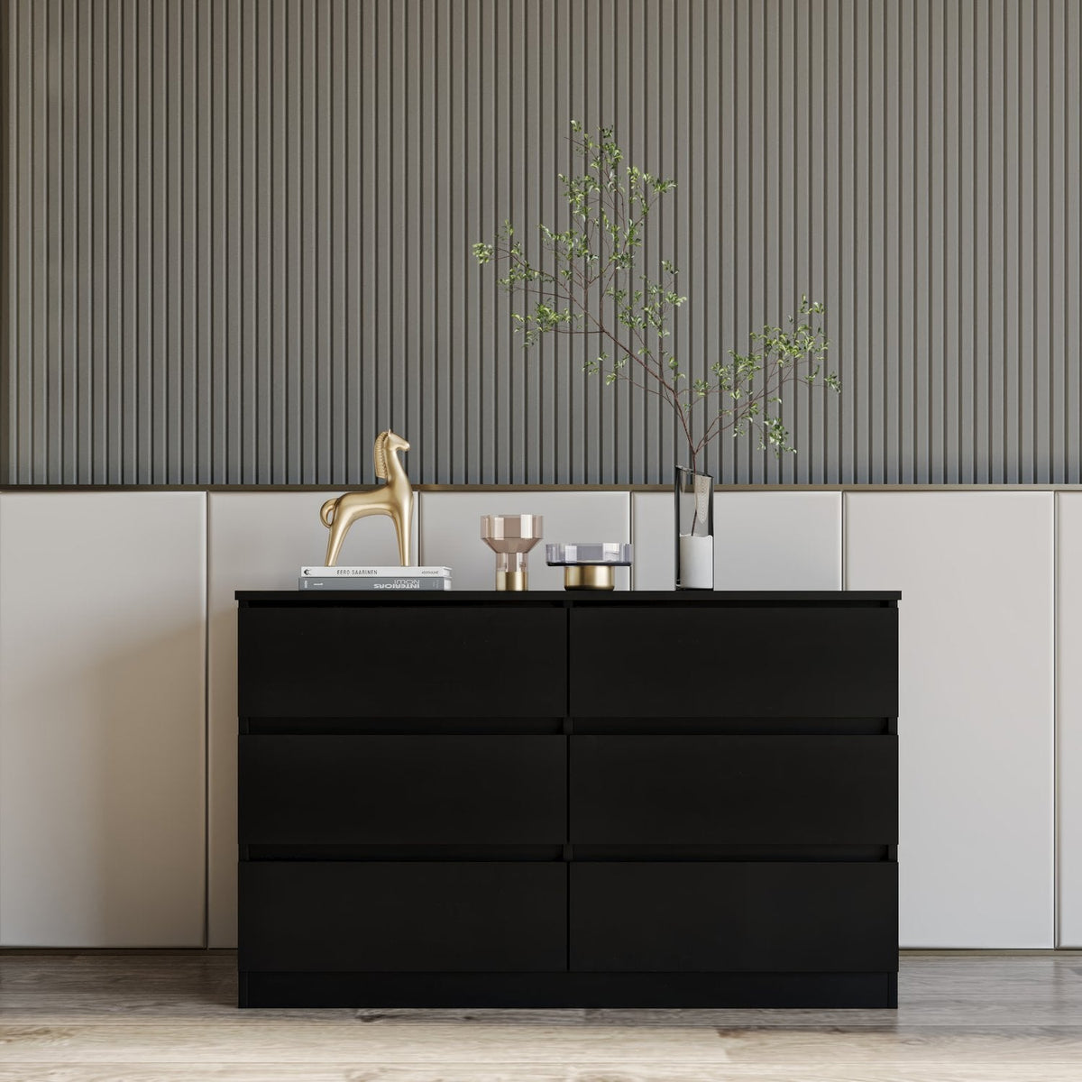 Malvern 6 Drawer Chest - Black