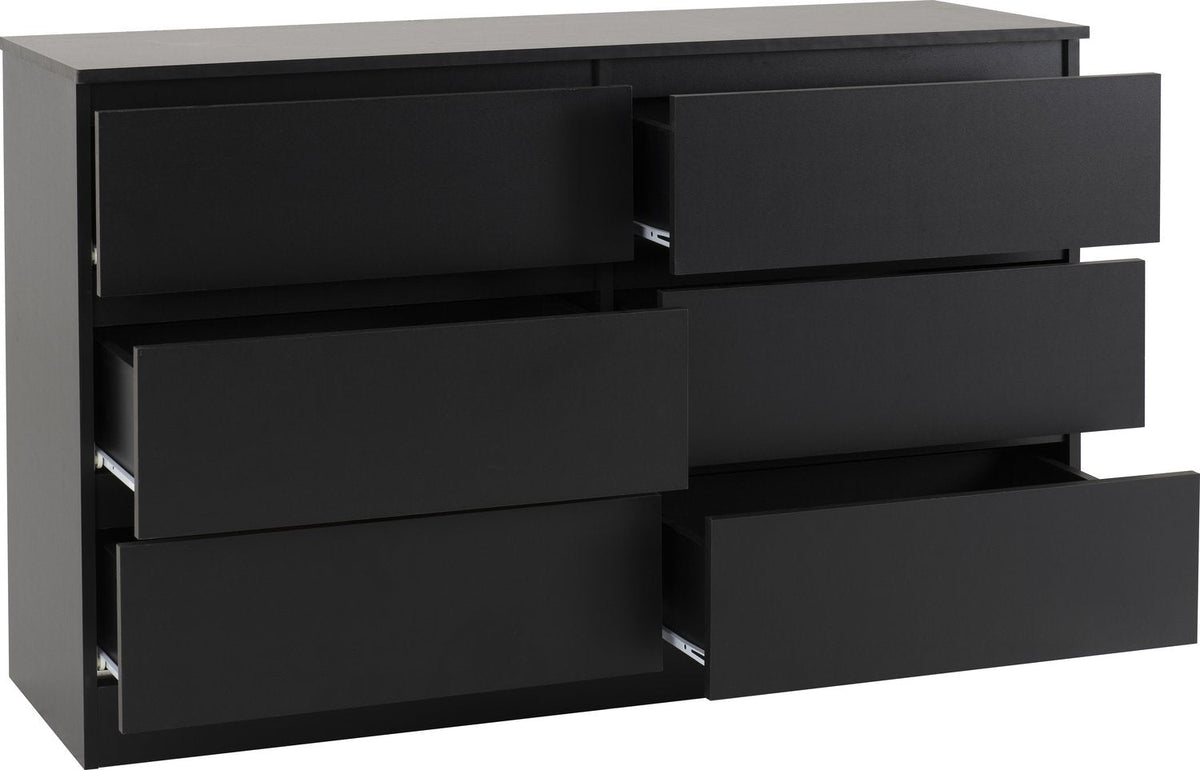 Malvern 6 Drawer Chest - Black