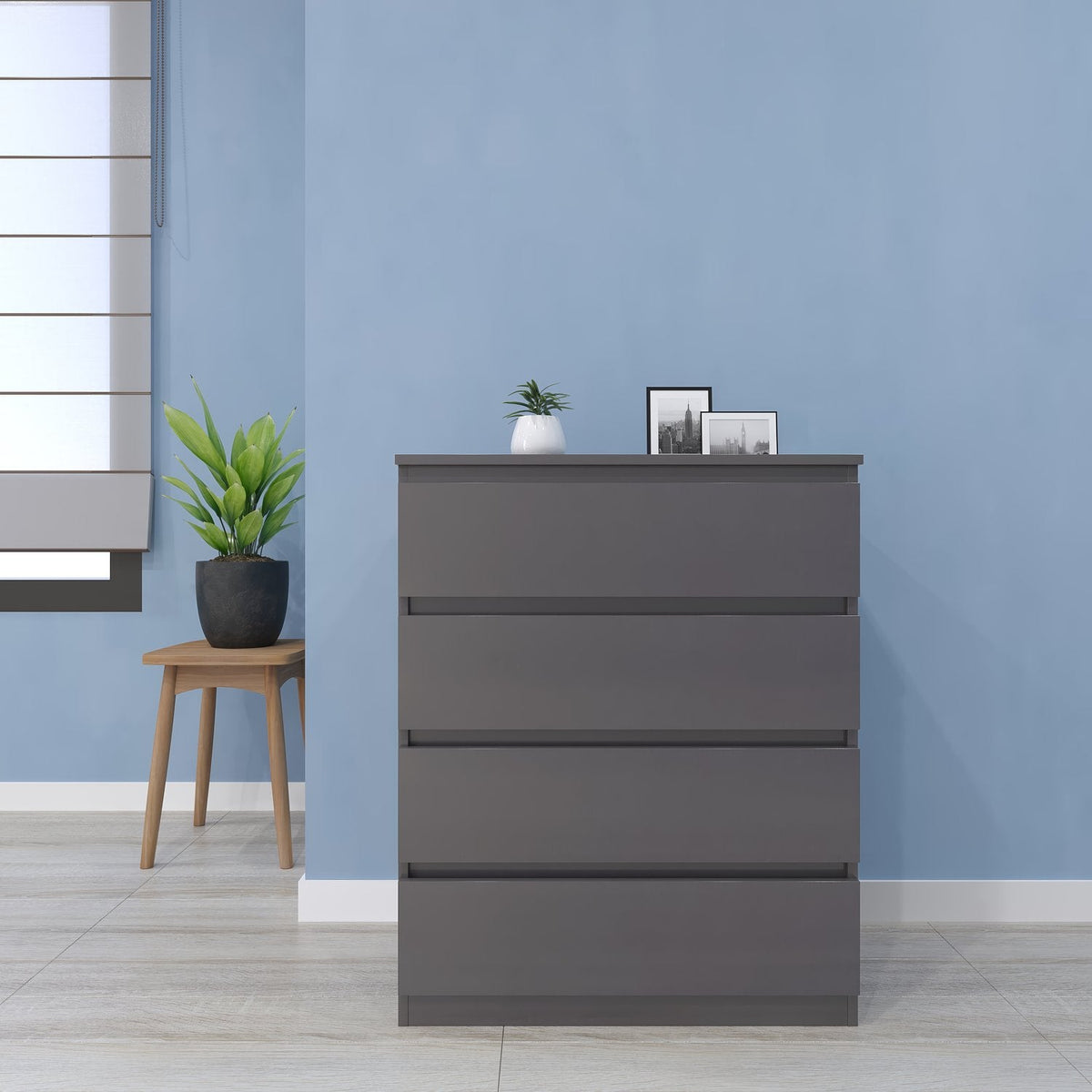 Malvern 4 Drawer Chest - Grey