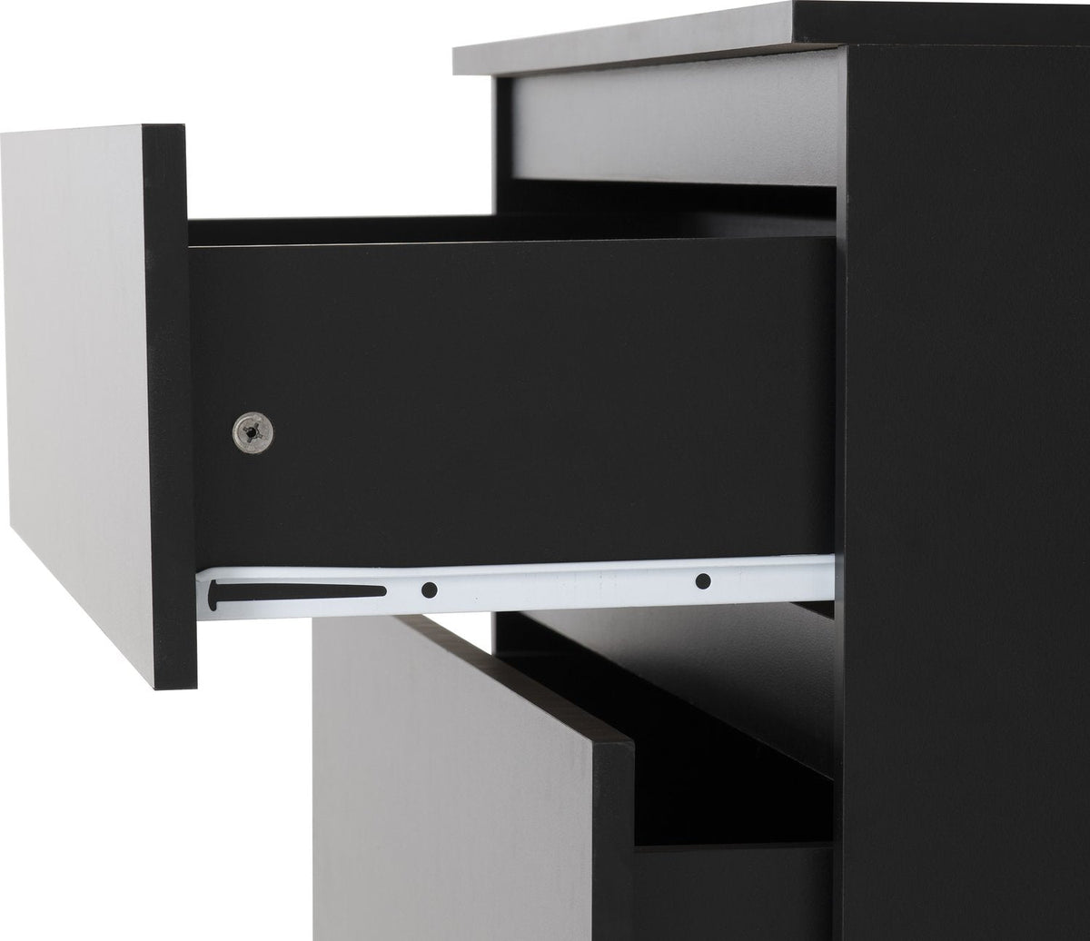 Malvern 4 Drawer Chest - Black