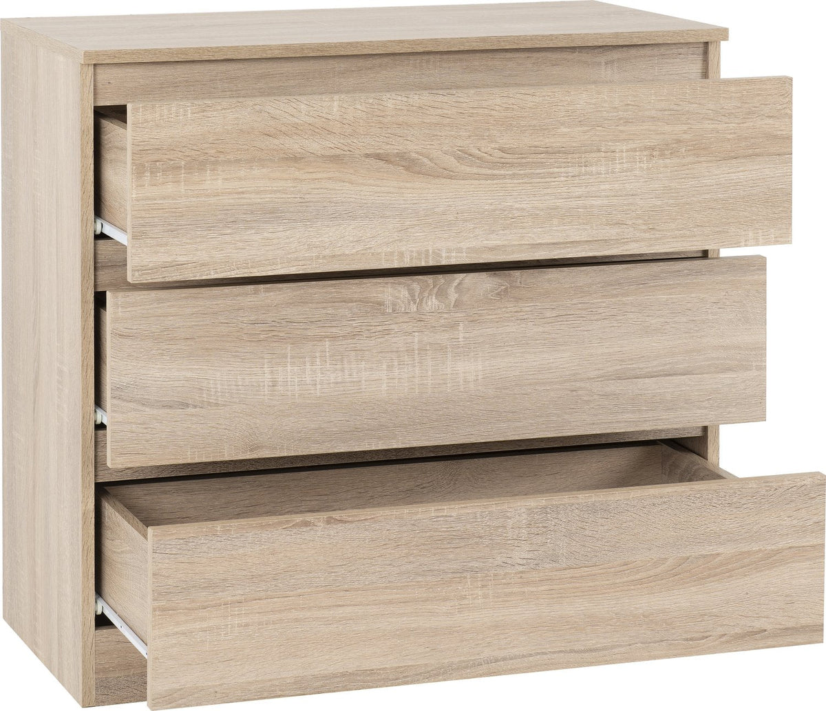 Malvern 3 Drawer Chest - Sonoma Oak Effect