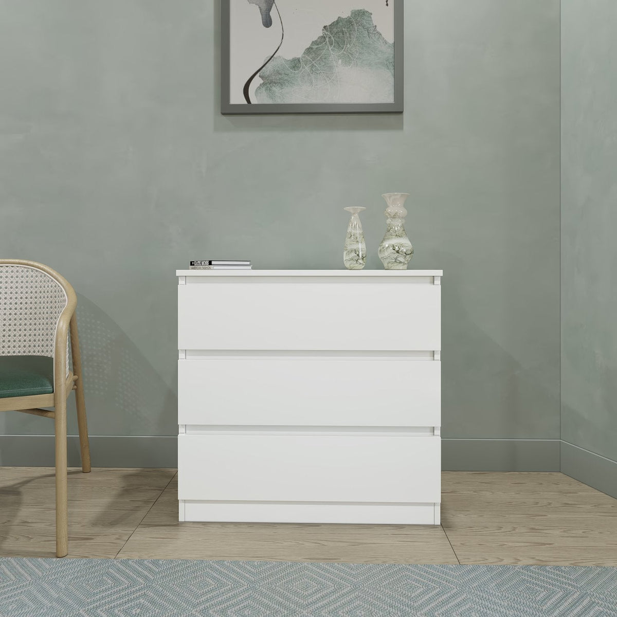 Malvern 3 Drawer Chest - White