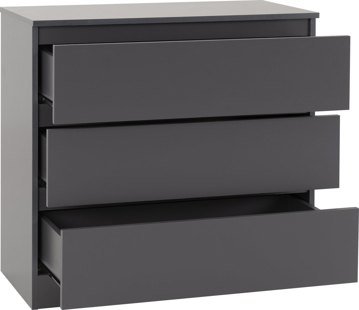 Malvern 3 Drawer Chest - Grey