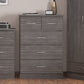Nevada 3+2 Drawer Chest - Black Wood Grain