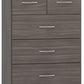 Nevada 3+2 Drawer Chest - Black Wood Grain