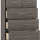 Nevada 3+2 Drawer Chest - Black Wood Grain