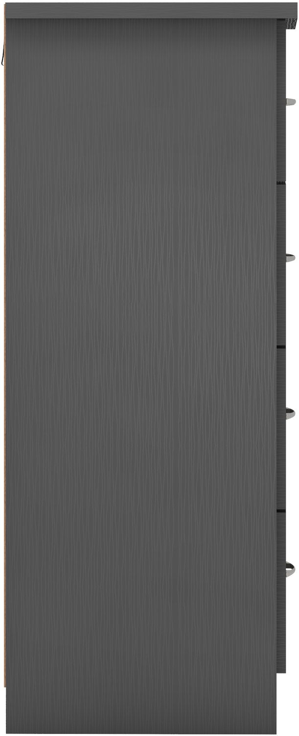 Nevada 3+2 Drawer Chest - 3D Effect Grey