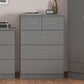 Nevada 3+2 Drawer Chest - 3D Effect Grey