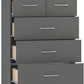 Nevada 3+2 Drawer Chest - 3D Effect Grey