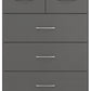 Nevada 3+2 Drawer Chest - 3D Effect Grey