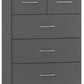 Nevada 3+2 Drawer Chest - 3D Effect Grey