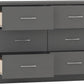 Nevada 6 Drawer Chest - 3D Effect Grey