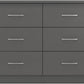 Nevada 6 Drawer Chest - 3D Effect Grey
