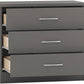Nevada 3 Drawer Chest - 3D Effect Grey